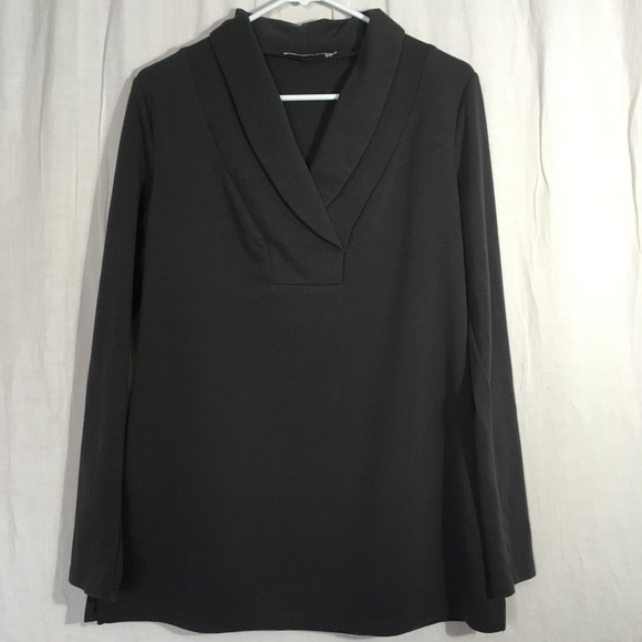 BaiShengGt Dark Grey Cowl Neck Long Sleeve Tunic - Picture 2 of 7